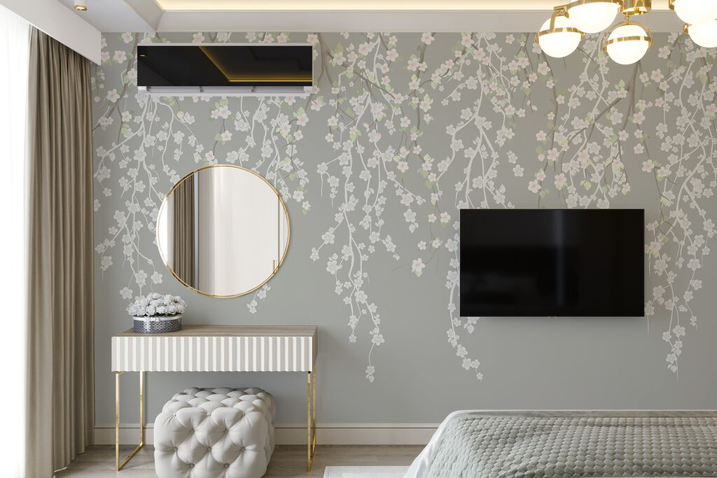 Foglie appese, grigio blu — ambiente 1
