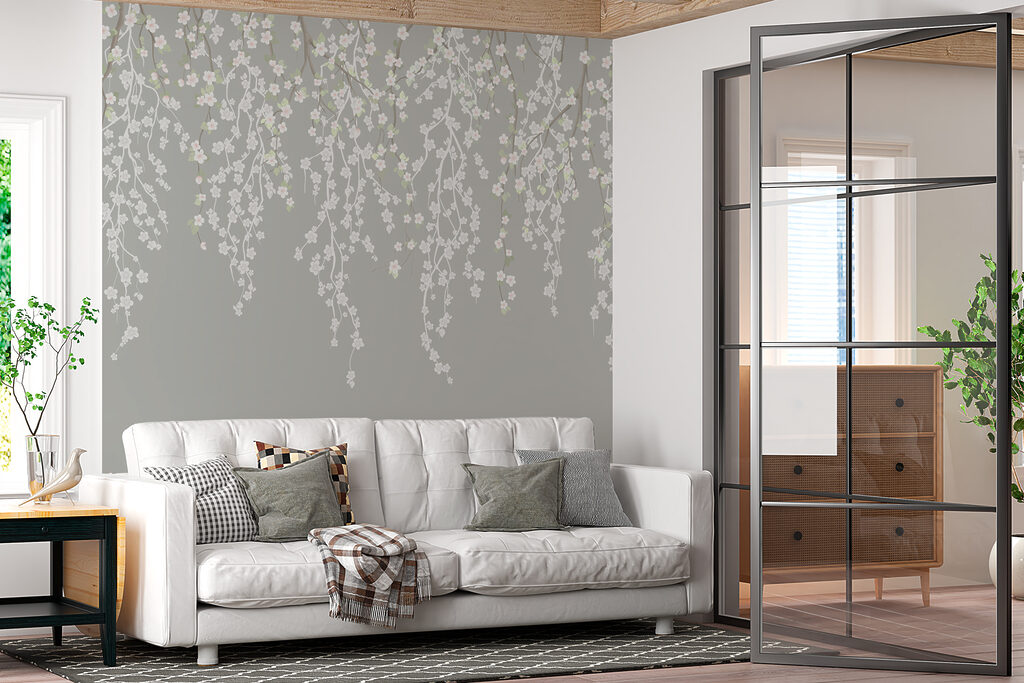 Foglie appese, grigio blu — ambiente 2