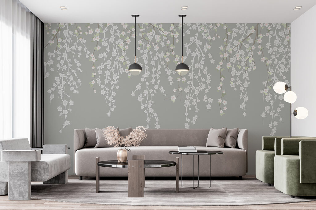 Foglie appese, grigio blu — ambiente 3
