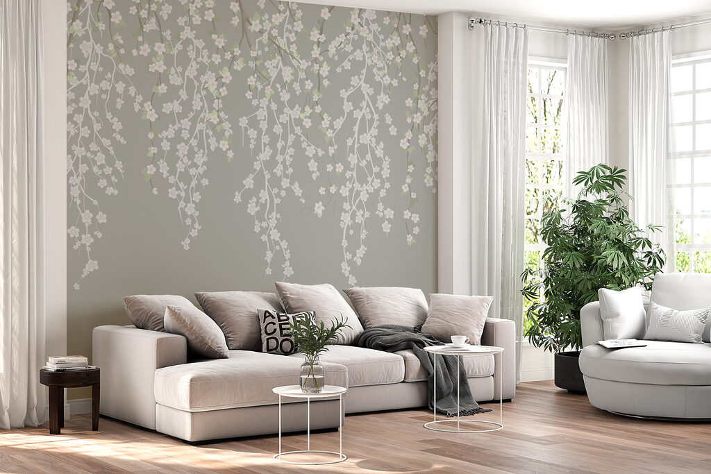 Foglie appese, grigio blu — ambiente 5