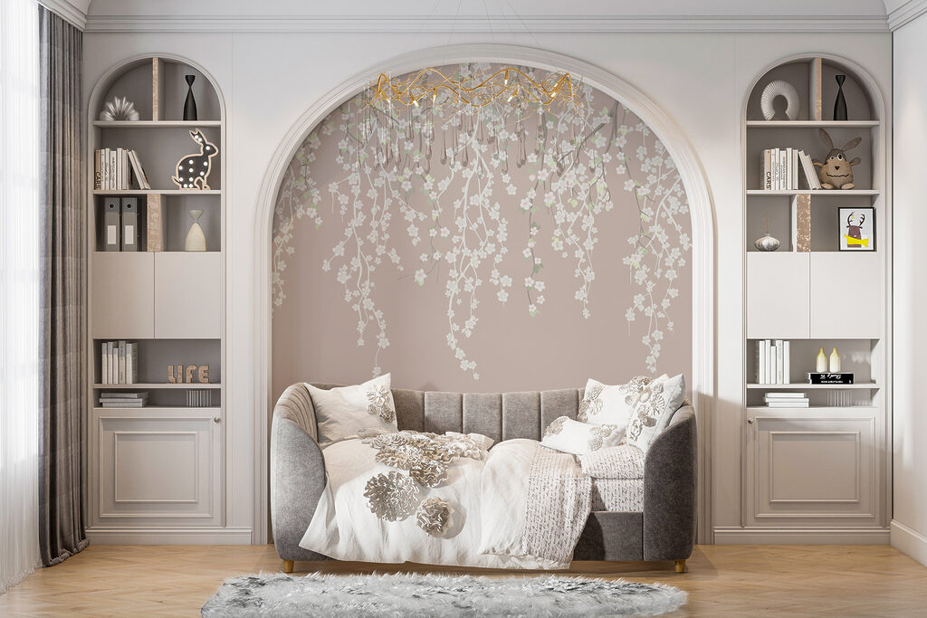 Foglie appese, grigio blu — ambiente 2