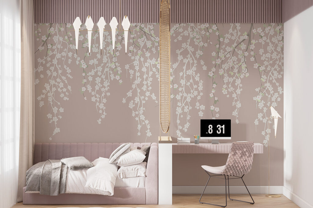 Foglie appese, grigio blu — ambiente 3
