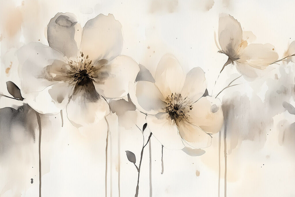 Petali arricciati e ombre — design completo
