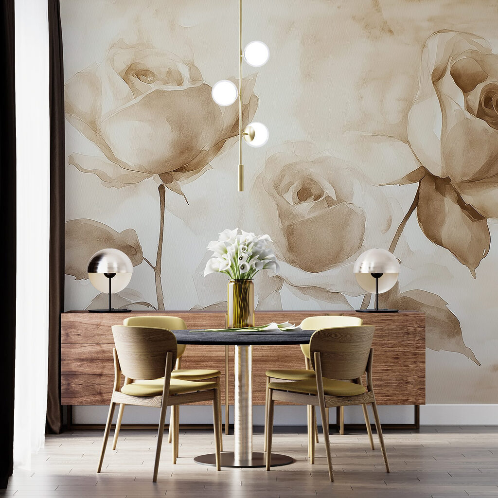 Tre rose in seppia — ambiente 3
