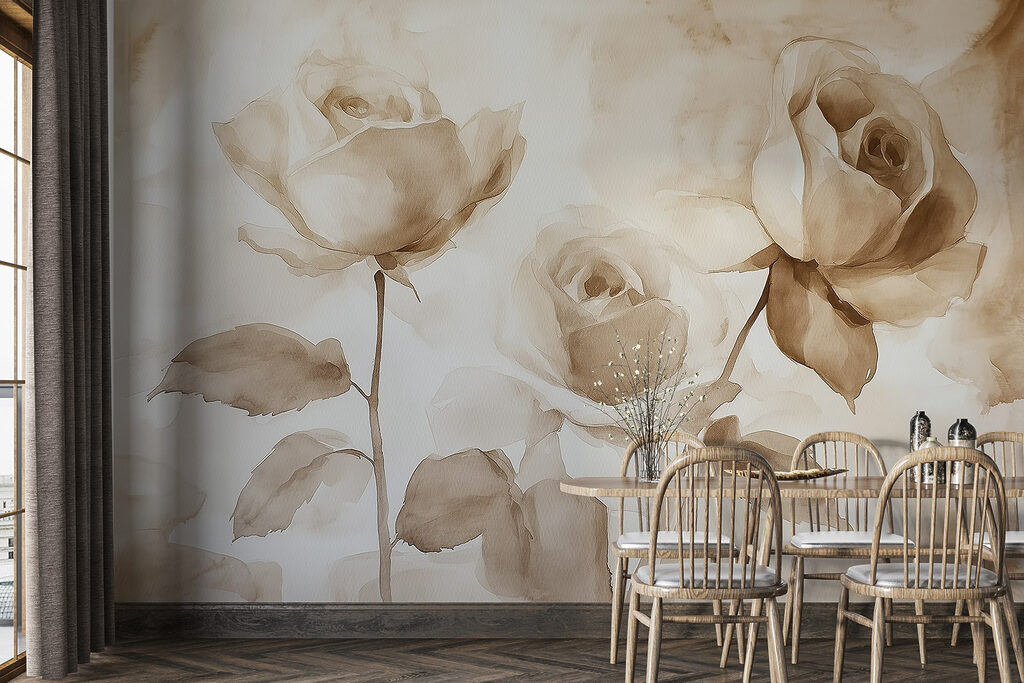 Tre rose in seppia — ambiente 4