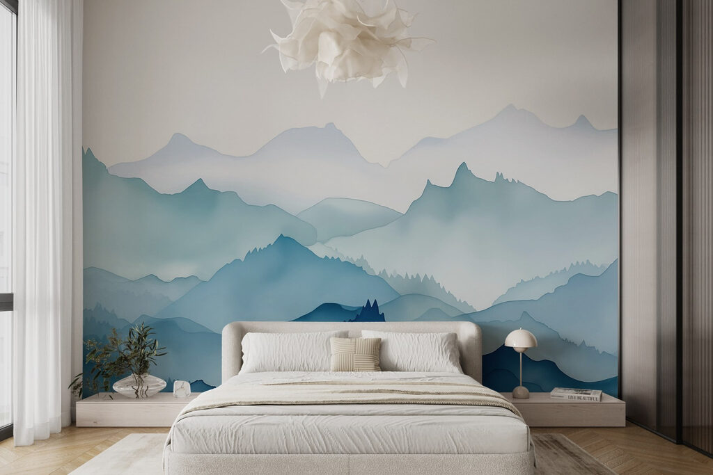 Creste blu in fila — ambiente 1