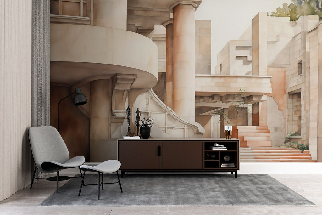 Scale tra colonne tonde — ambiente 1