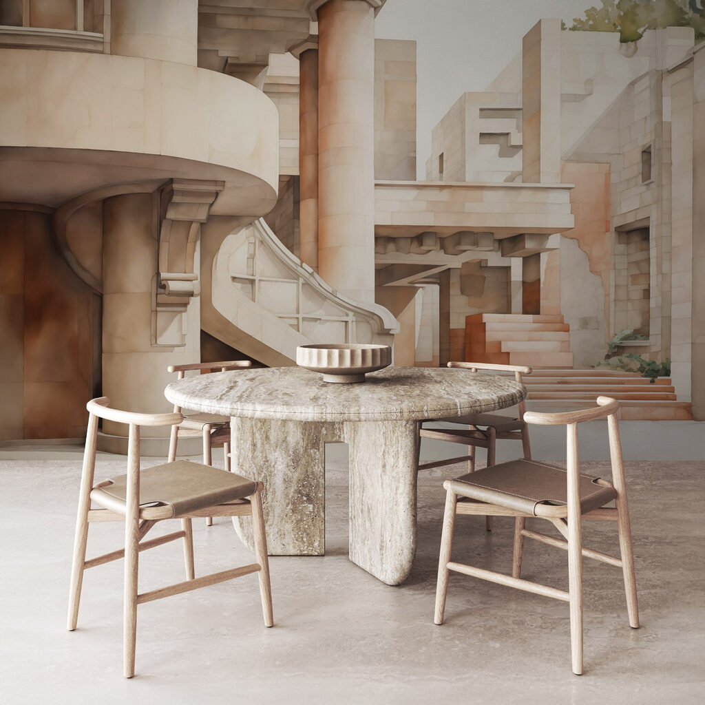 Scale tra colonne tonde — ambiente 2