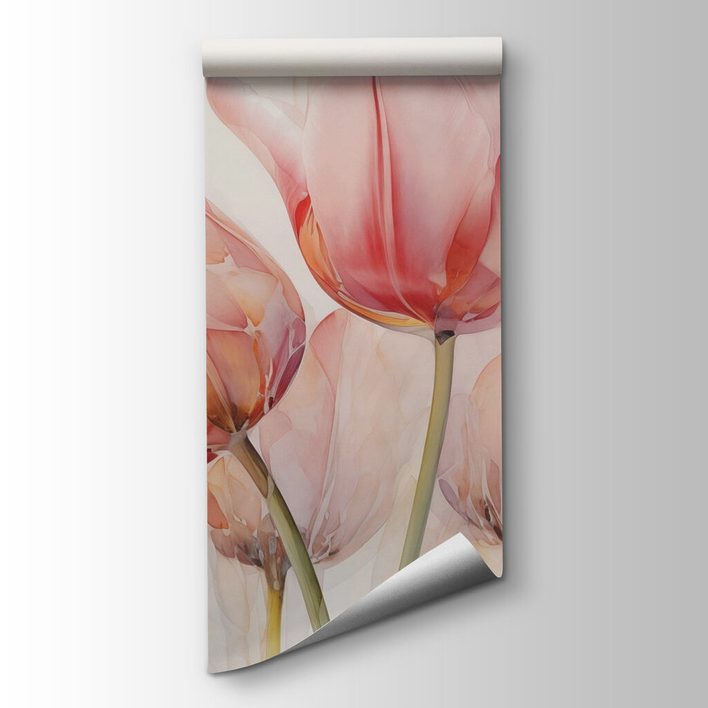 Tulipani corallo su crema — vista del prodotto