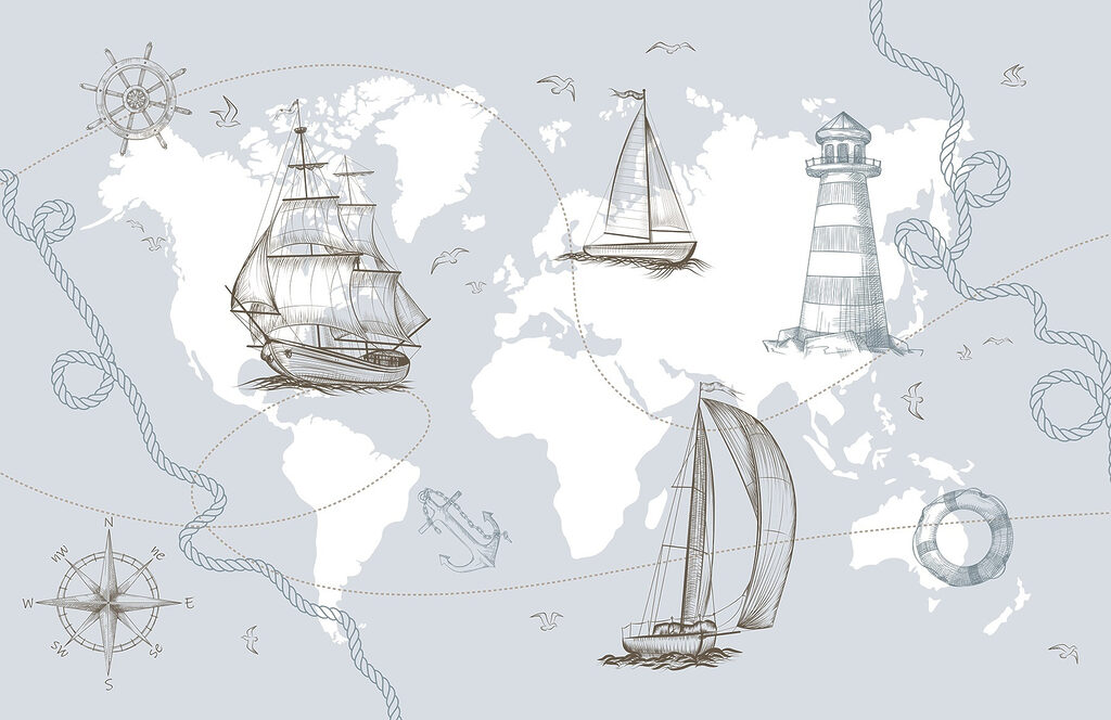 Mappa con navi — design completo