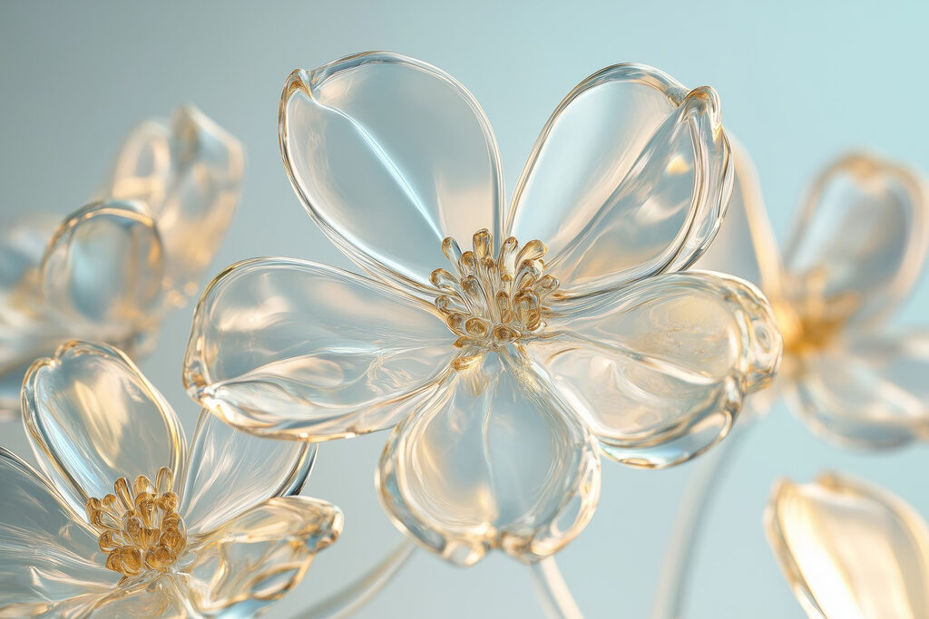 Fiori dai bordi dorati — design completo
