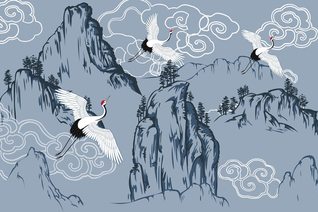 Gru tra le montagne — design completo