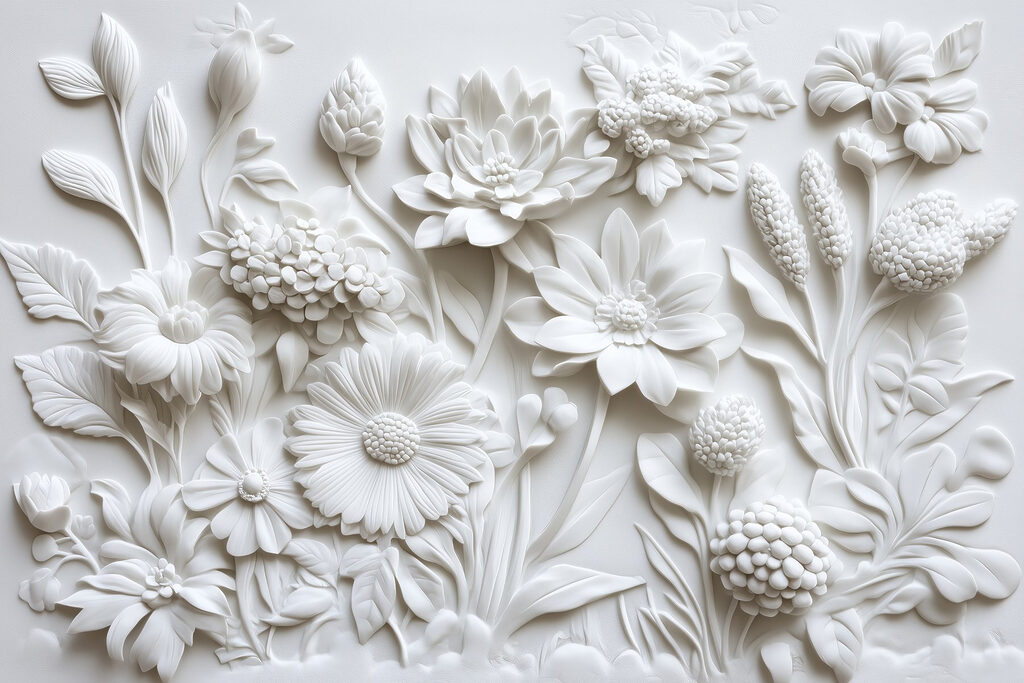 Fiori bianchi fitti — design completo
