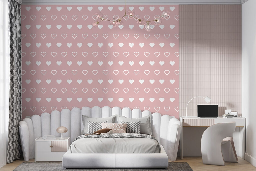 Cuori bianchi su rosa — ambiente 4