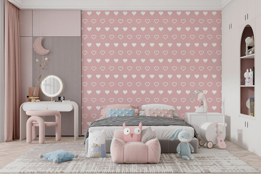 Cuori bianchi su rosa — ambiente 5