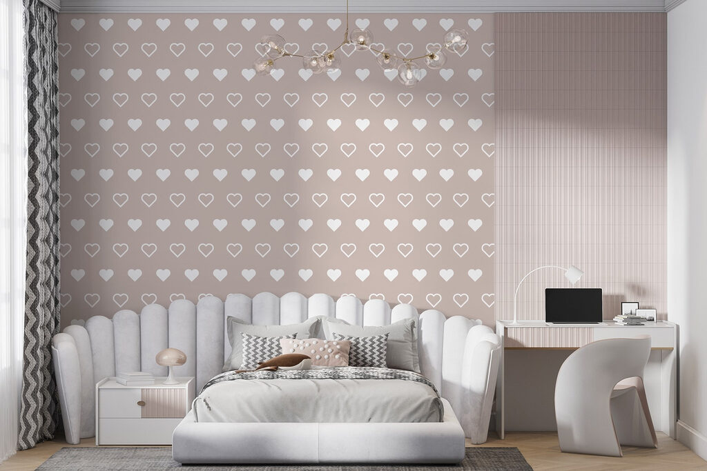 Cuori bianchi su rosa — ambiente 4