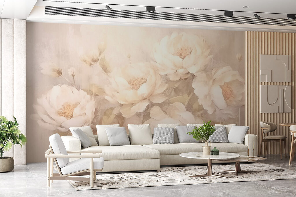 Peonie su vernice consumata — ambiente 3
