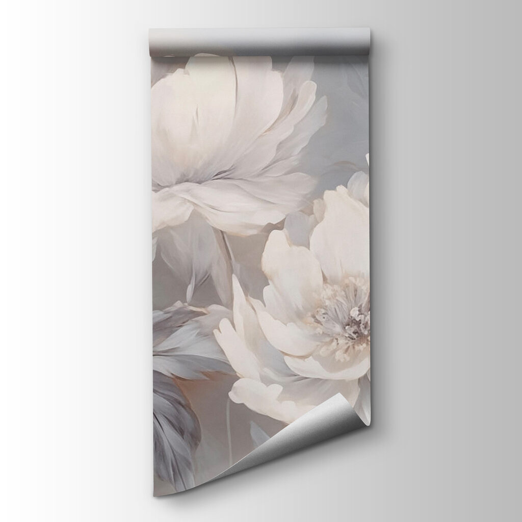 Peonie bianche su grigio — vista del prodotto