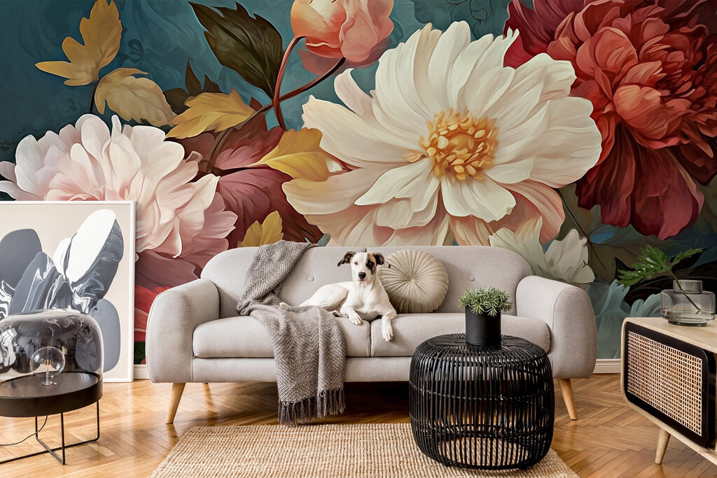Fiori crema su petrolio — ambiente 1