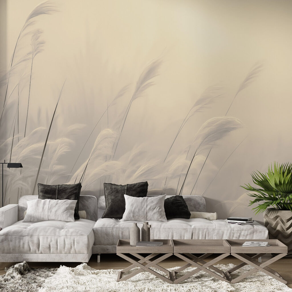 Erba piegata nella nebbia — ambiente 1