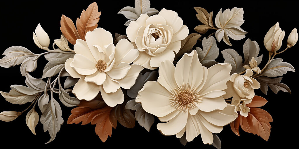 Bouquet su nero — design completo