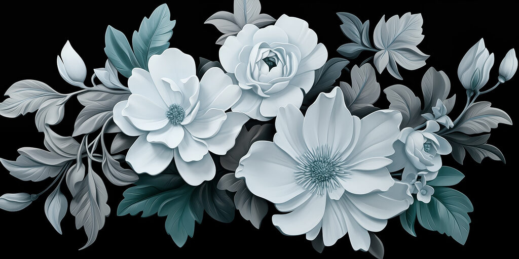 Bouquet su nero — design completo