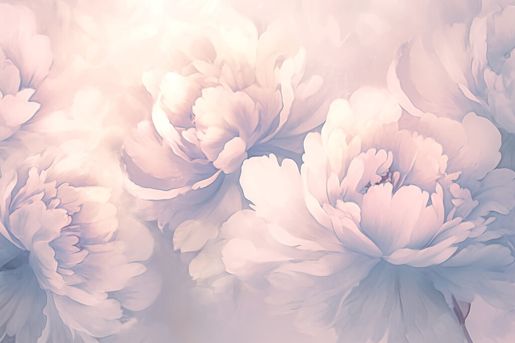 Fiori rosa nella foschia — design completo