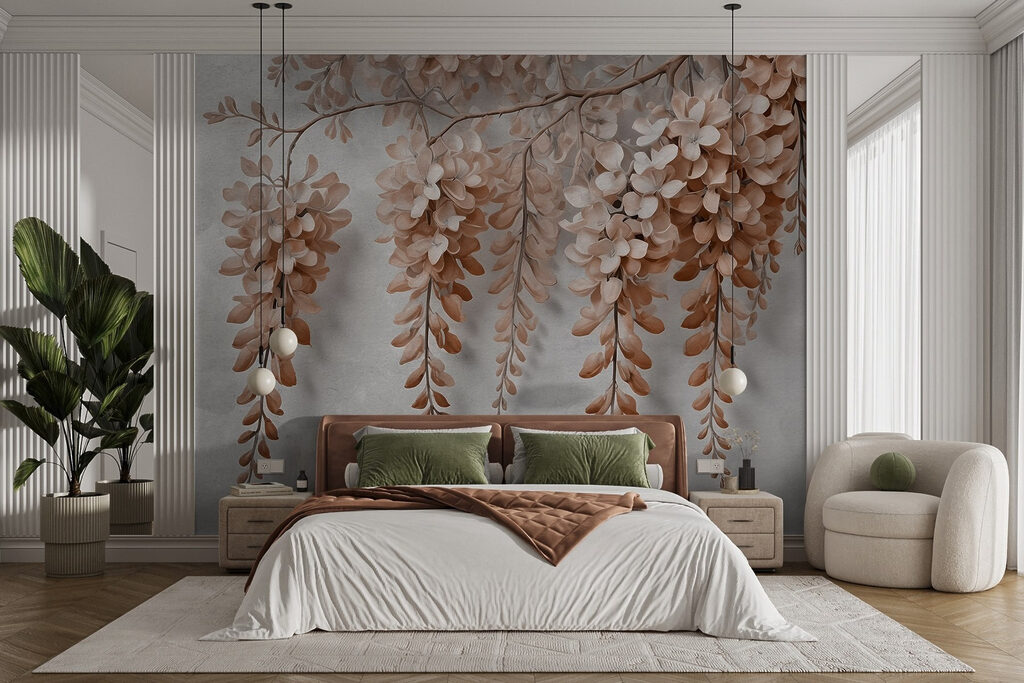 Grappoli di fiori appesi in un ambiente