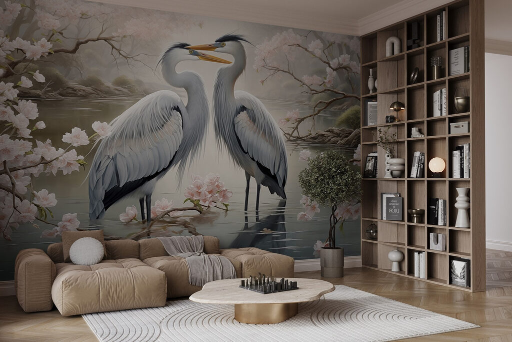 Aironi tra i fiori — ambiente 1