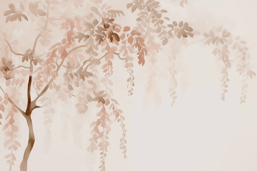Rami cadenti in fiore — design completo