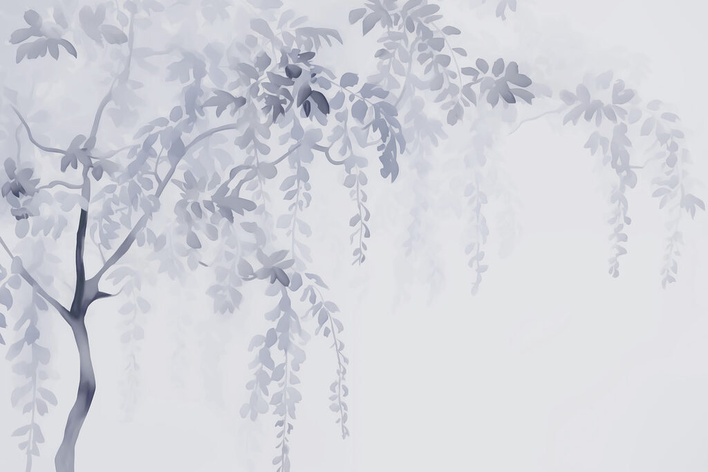Rami cadenti in fiore — design completo