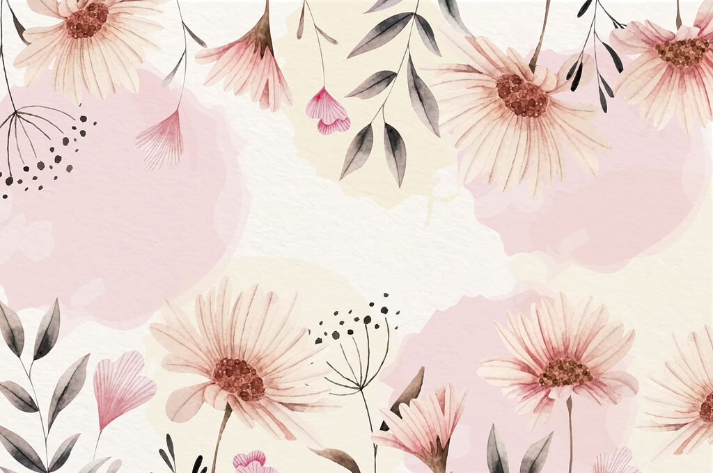 Fiori in cornice rosa — design completo