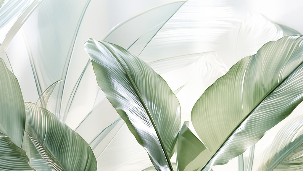 Foglie verdi controluce — design completo