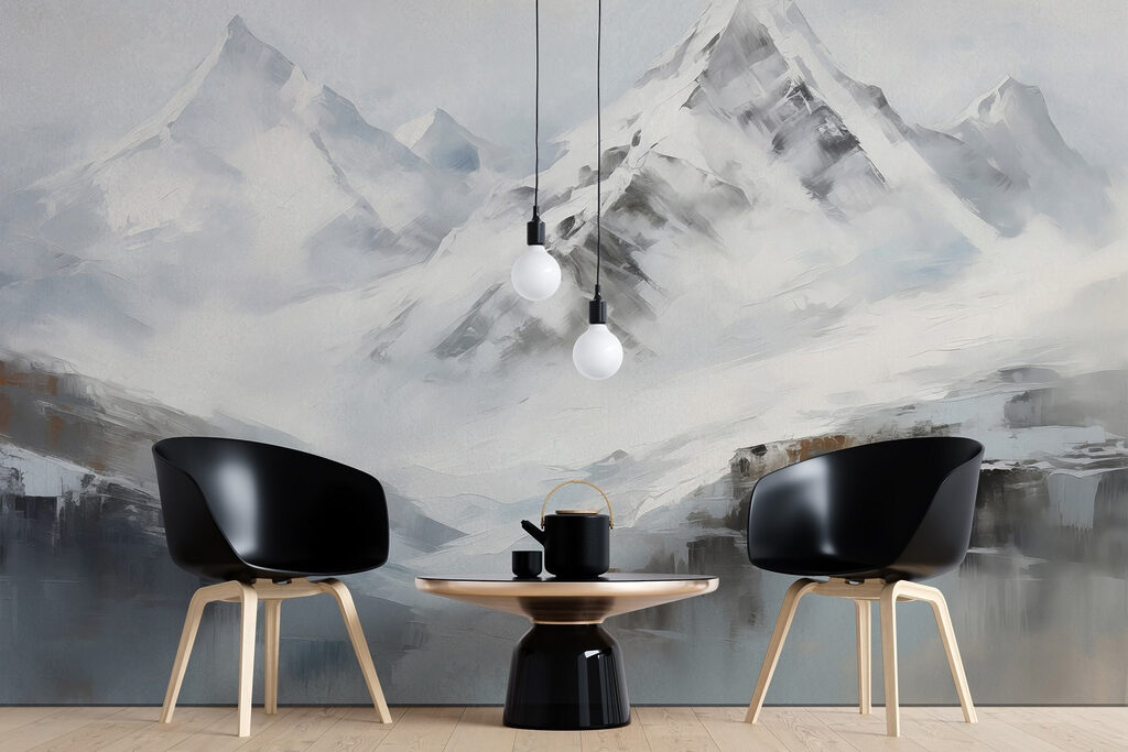 Picchi innevati ad acquerello — ambiente 1