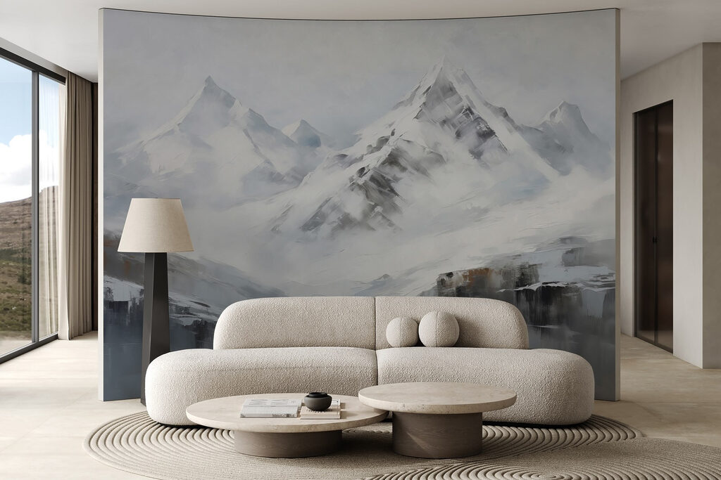 Picchi innevati ad acquerello — ambiente 2
