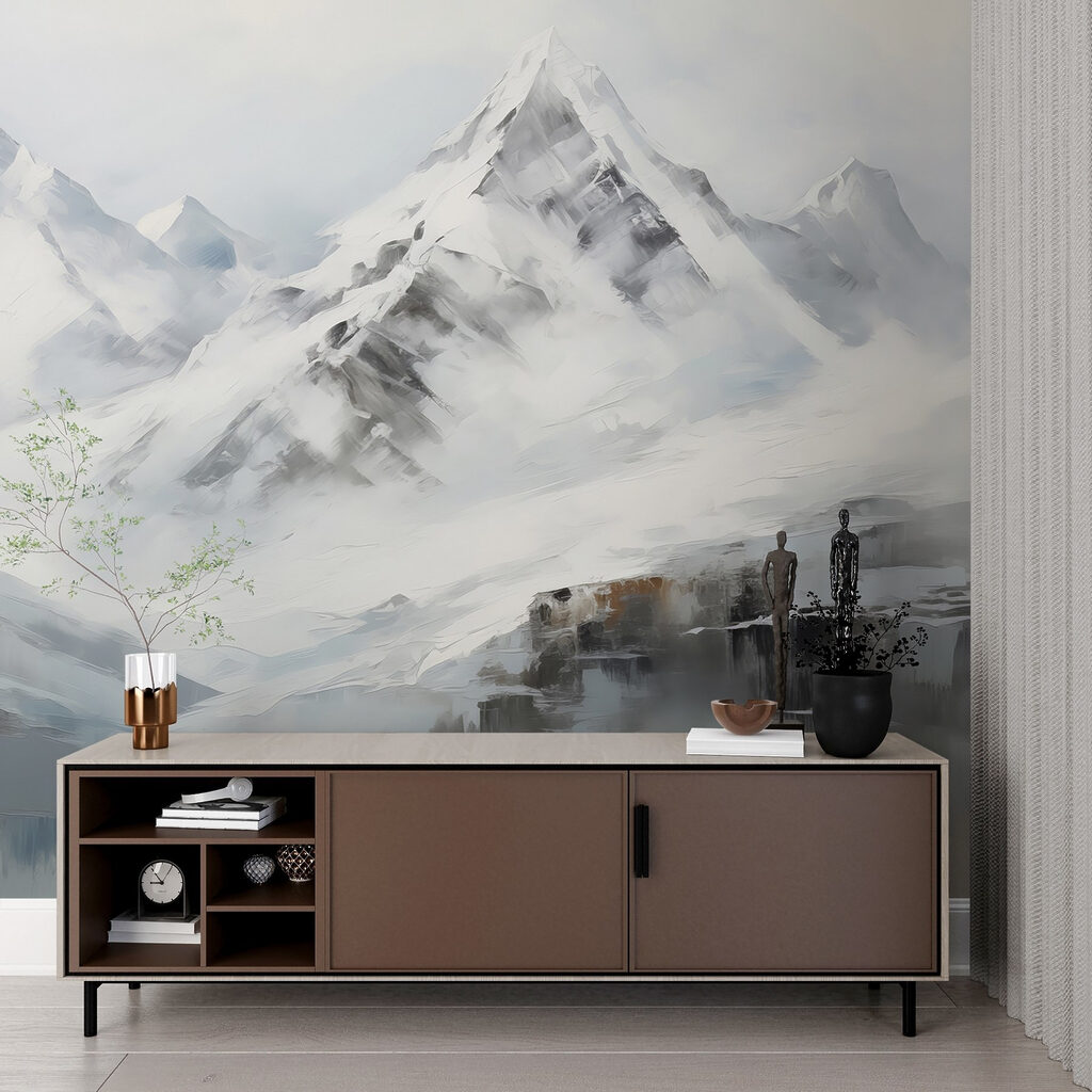 Picchi innevati ad acquerello — ambiente 3