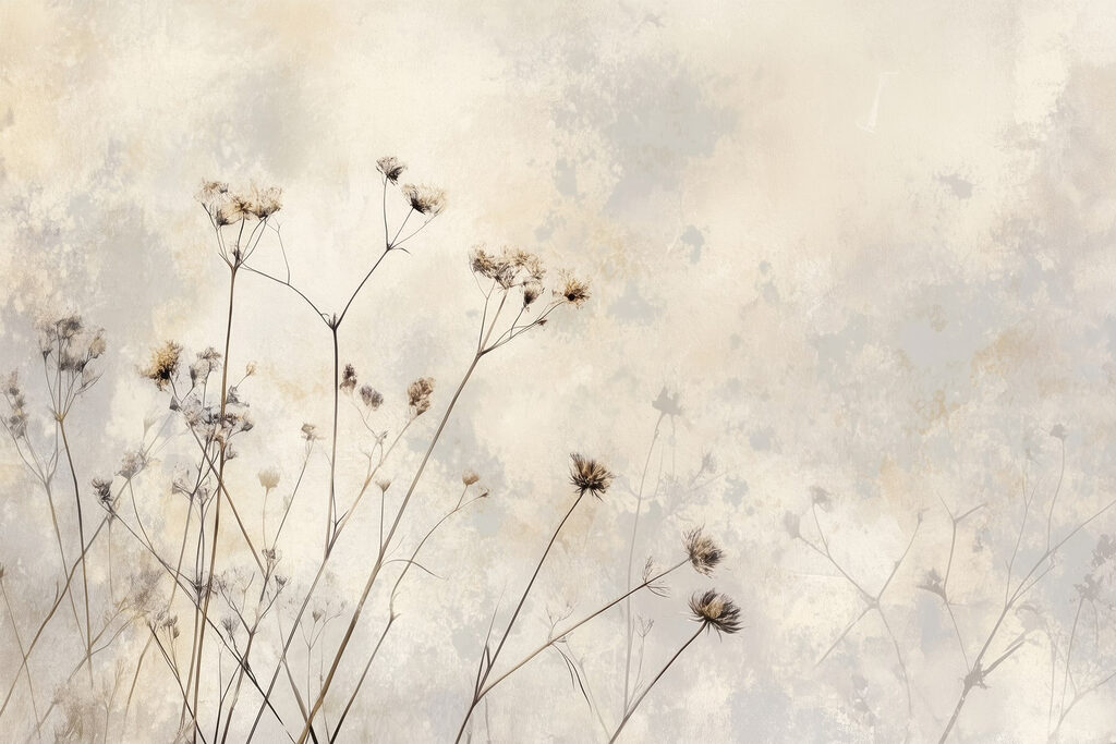 Steli sottili e fiori — design completo