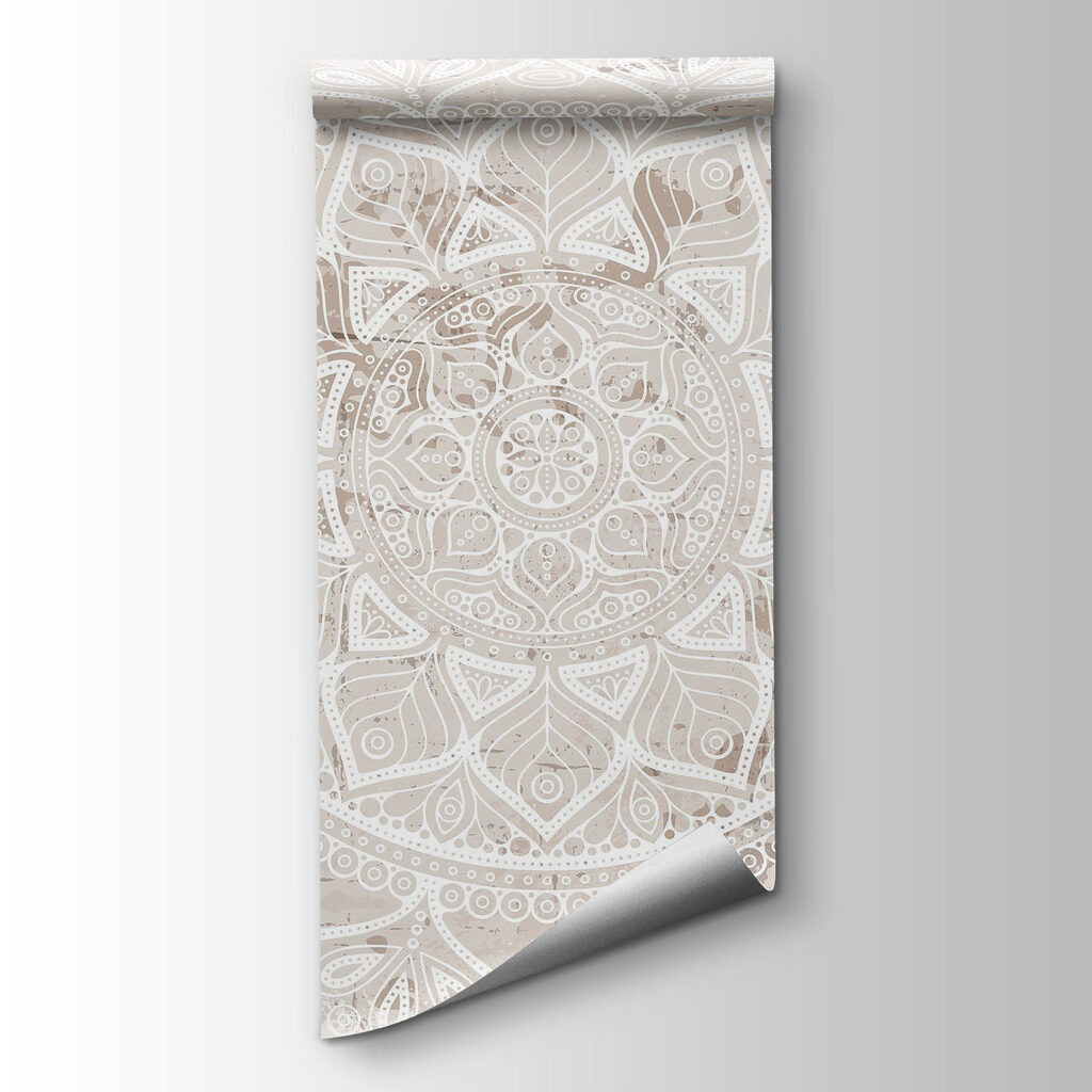 Mandala bianco su beige — vista del prodotto