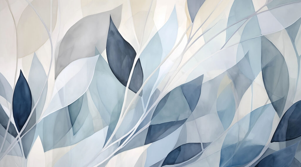 Foglie blu sfaccettate — design completo