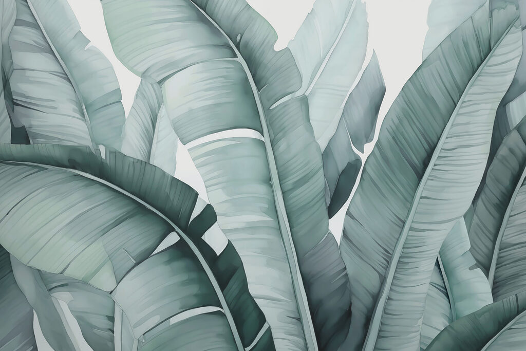 Grandi foglie grigio-verdi — design completo