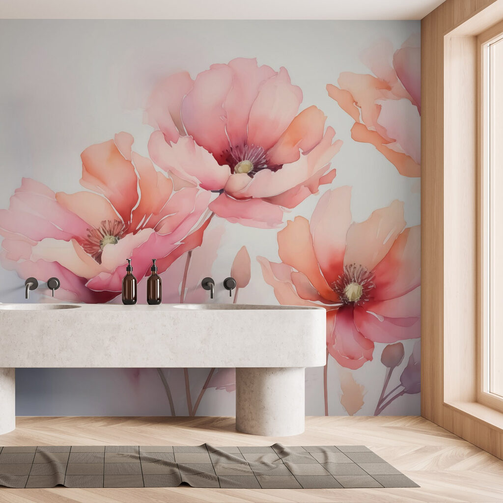 Petali rosa ad acquerello — ambiente 2