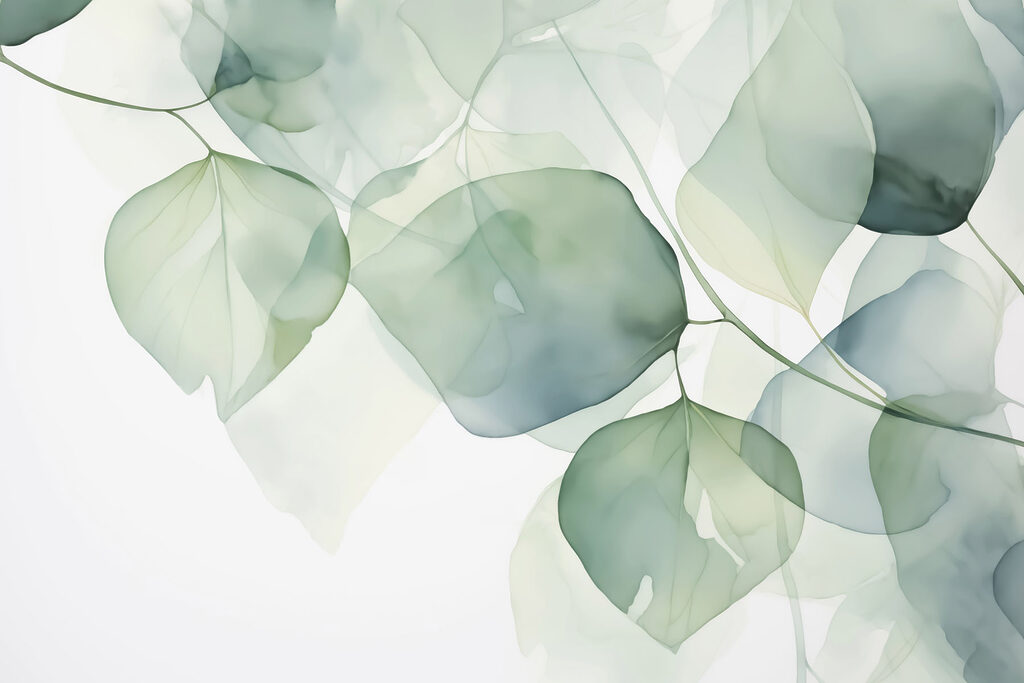 Foglie tonde trasparenti — design completo