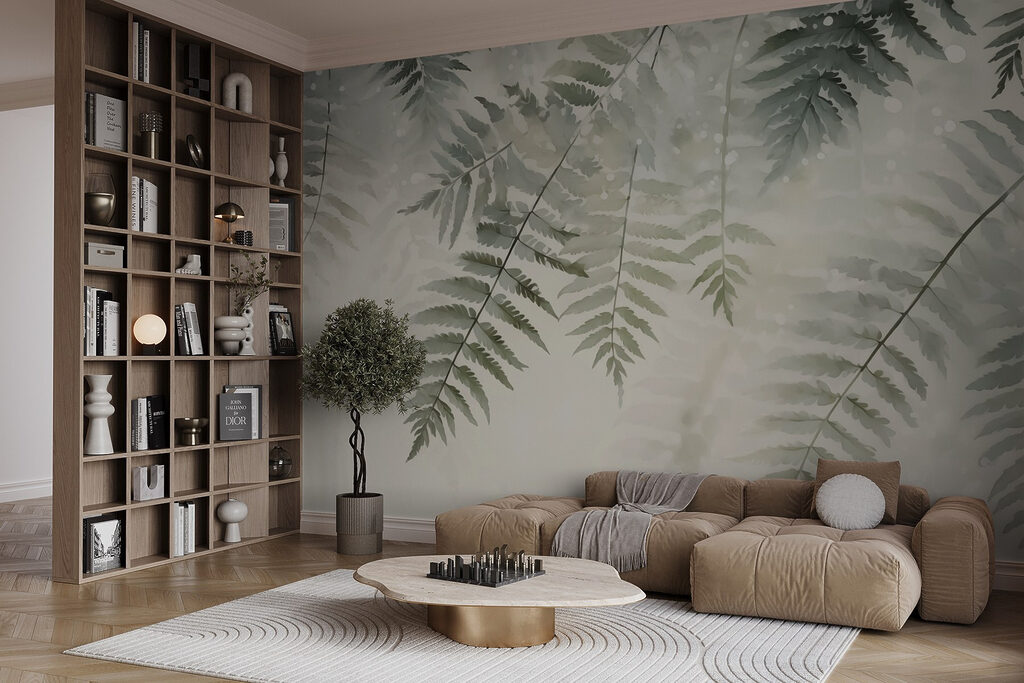 Felci su fondo chiaro — ambiente 2
