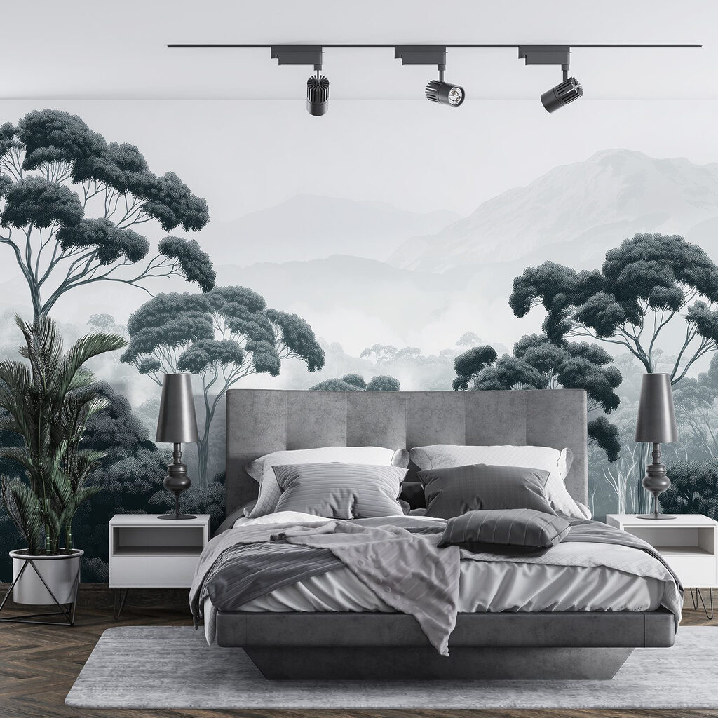 Chiome alte nella nebbia — ambiente 1