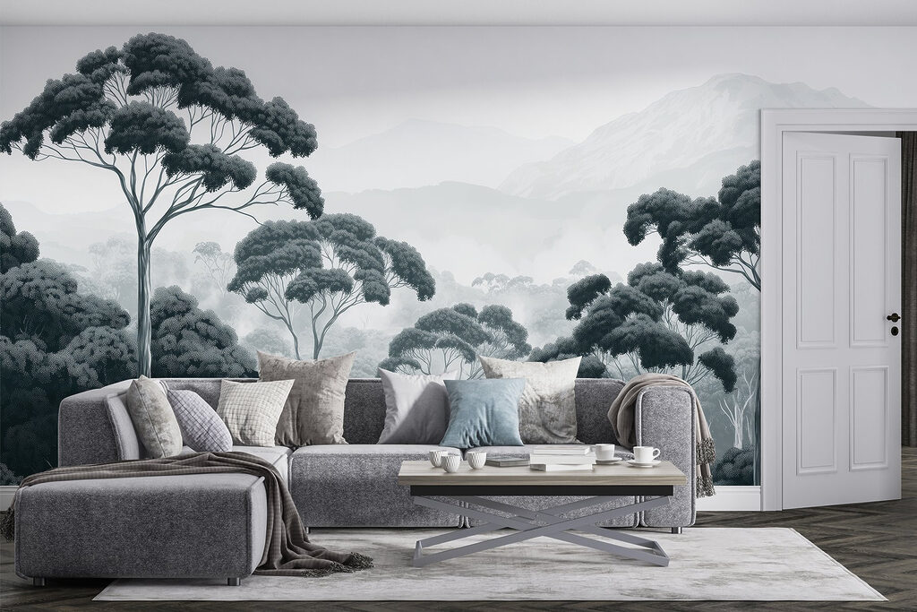 Chiome alte nella nebbia — ambiente 4