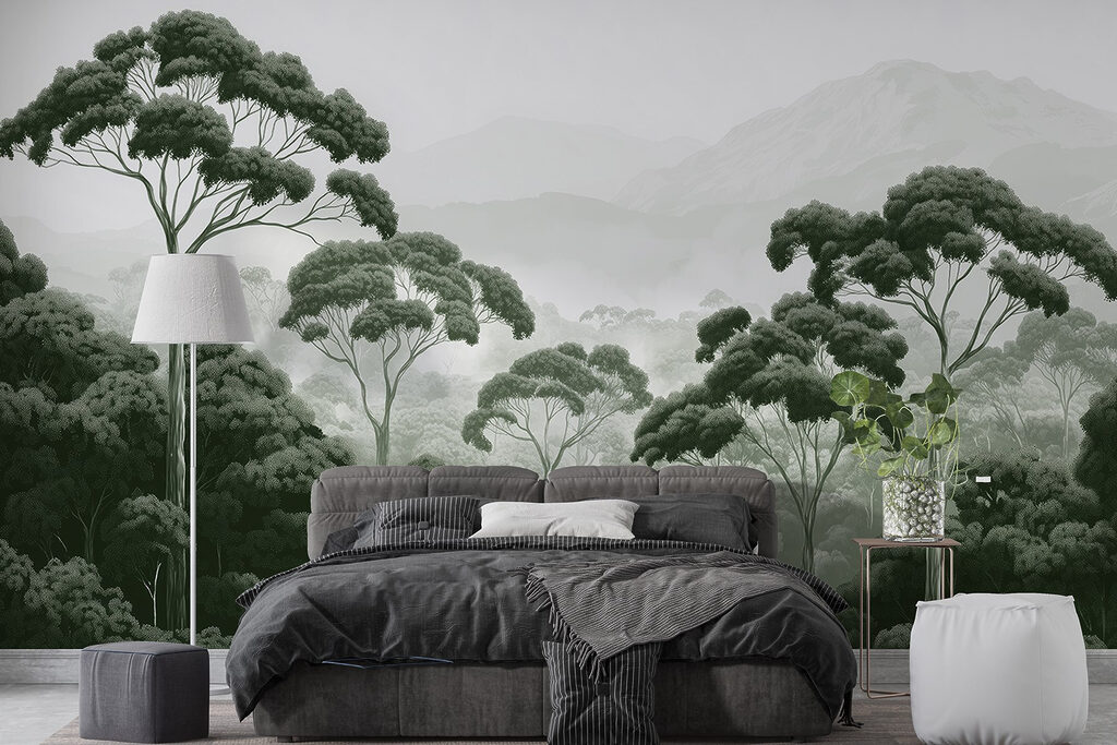 Chiome alte nella nebbia — ambiente 1