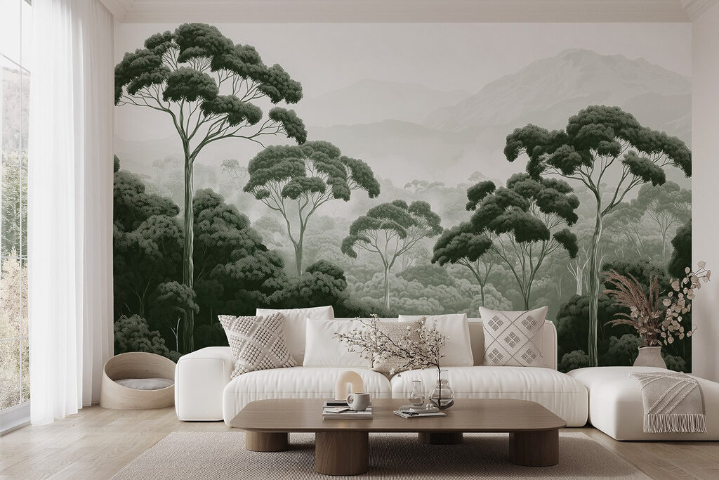 Chiome alte nella nebbia — ambiente 3