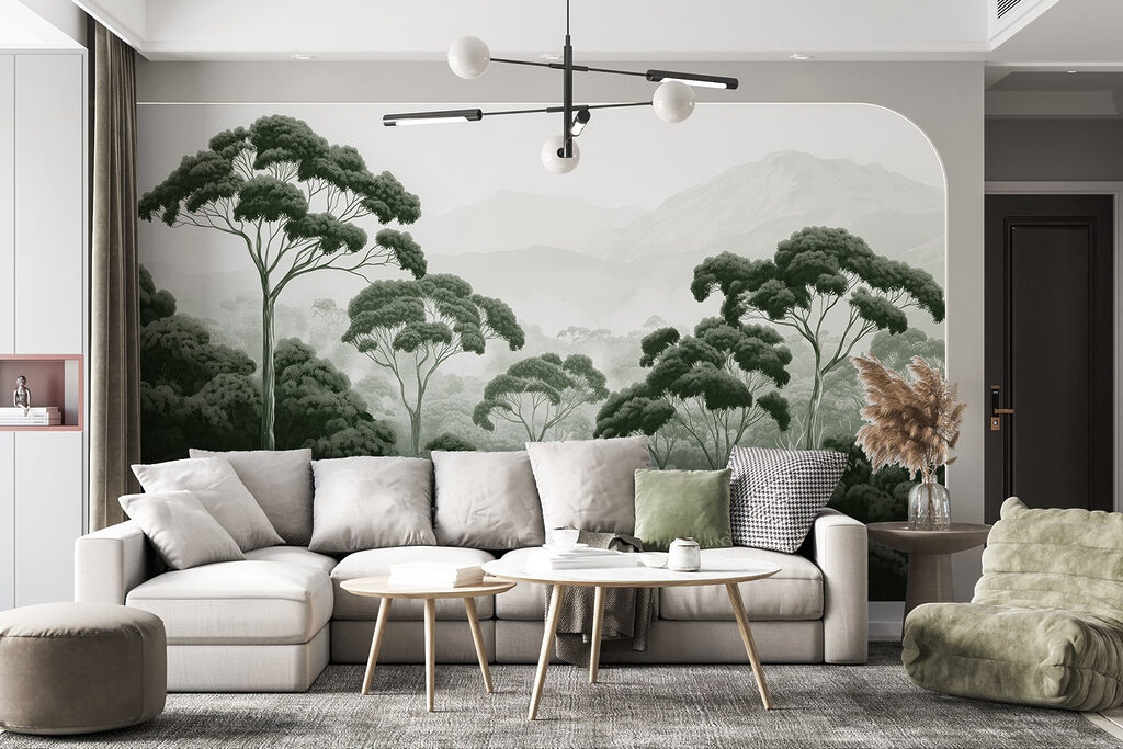 Chiome alte nella nebbia — ambiente 4