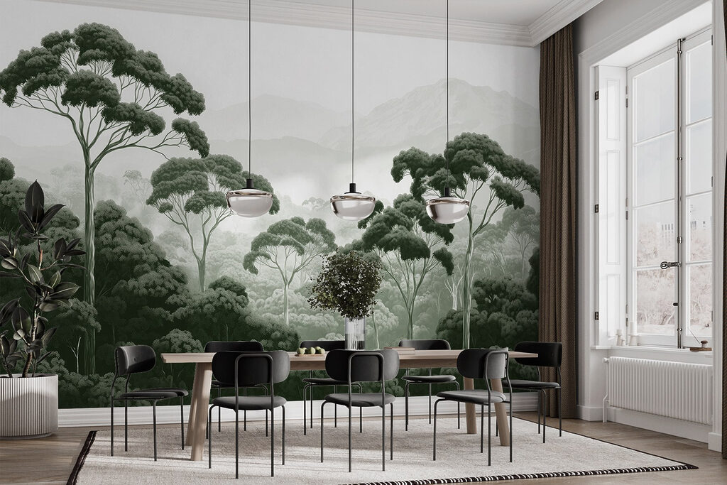 Chiome alte nella nebbia — ambiente 5