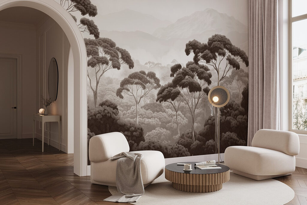 Chiome alte nella nebbia — ambiente 5